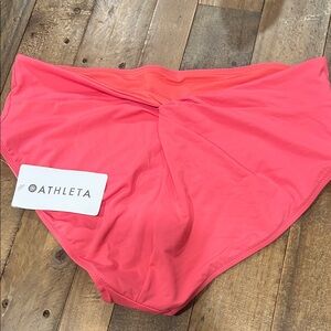 Athleta Twist-Front High-Waist Bikini Bottoms - Pink Coral